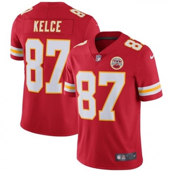Mens Youths Kids Womens 87 Travis Kelce Red Vapor Stitched Jersey